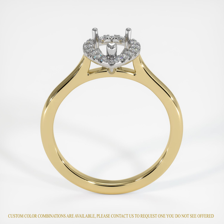 14K White & Yellow Pave Ring Setting