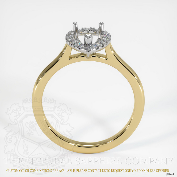 14K White & Yellow Pave Ring Setting