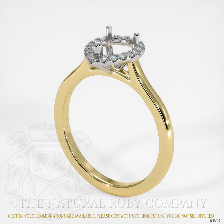 18K White & Yellow Pave Ring Setting