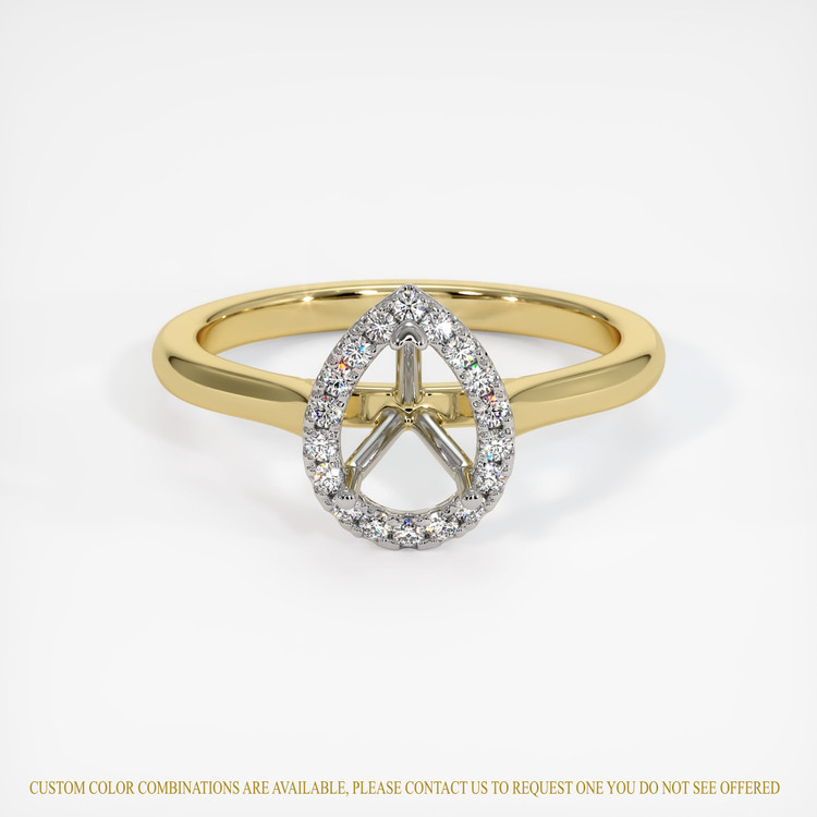 18K White & Yellow Pave Ring Setting