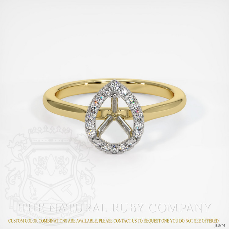 18K White & Yellow Pave Ring Setting