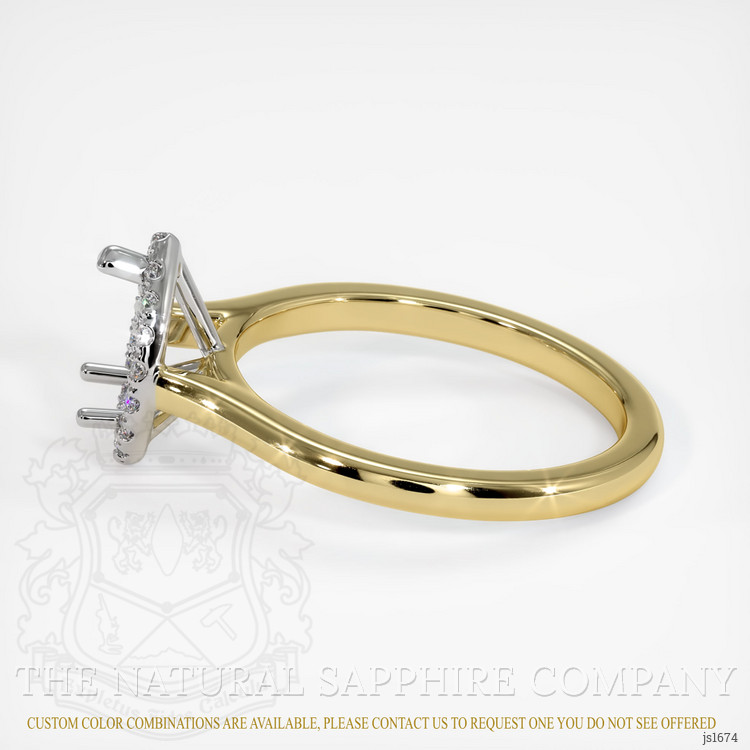 18K White & Yellow Pave Ring Setting