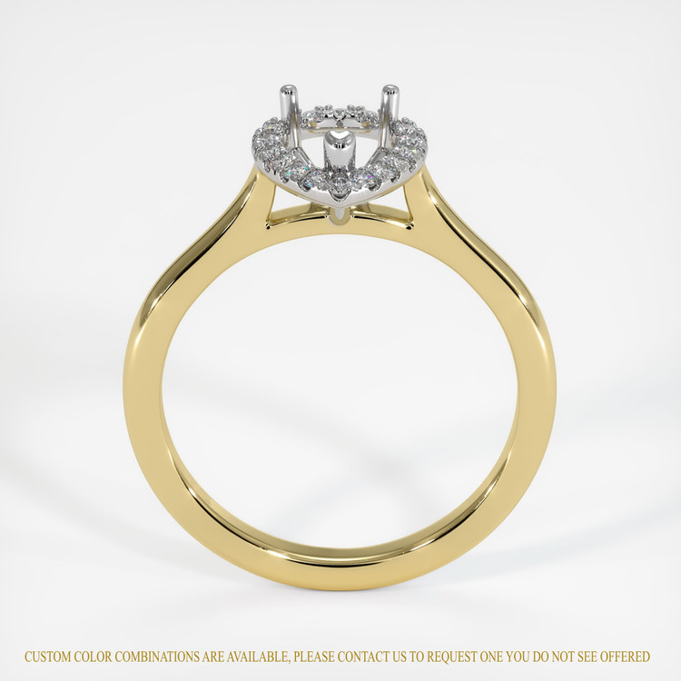 18K White & Yellow Pave Ring Setting