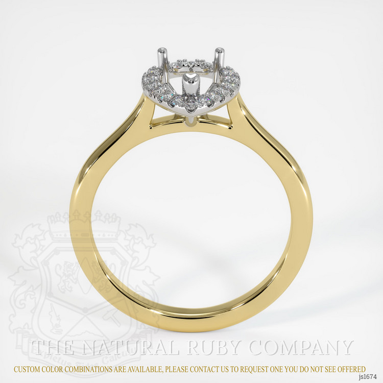 18K White & Yellow Pave Ring Setting