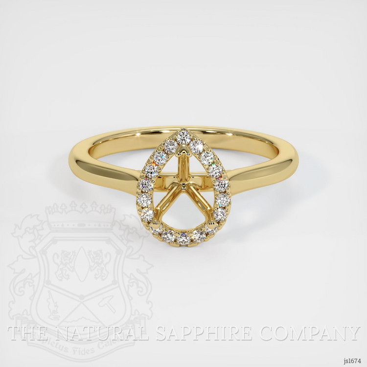 14K Yellow Gold Pave Ring Setting