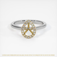 14K Yellow & White Pave Ring Setting Image