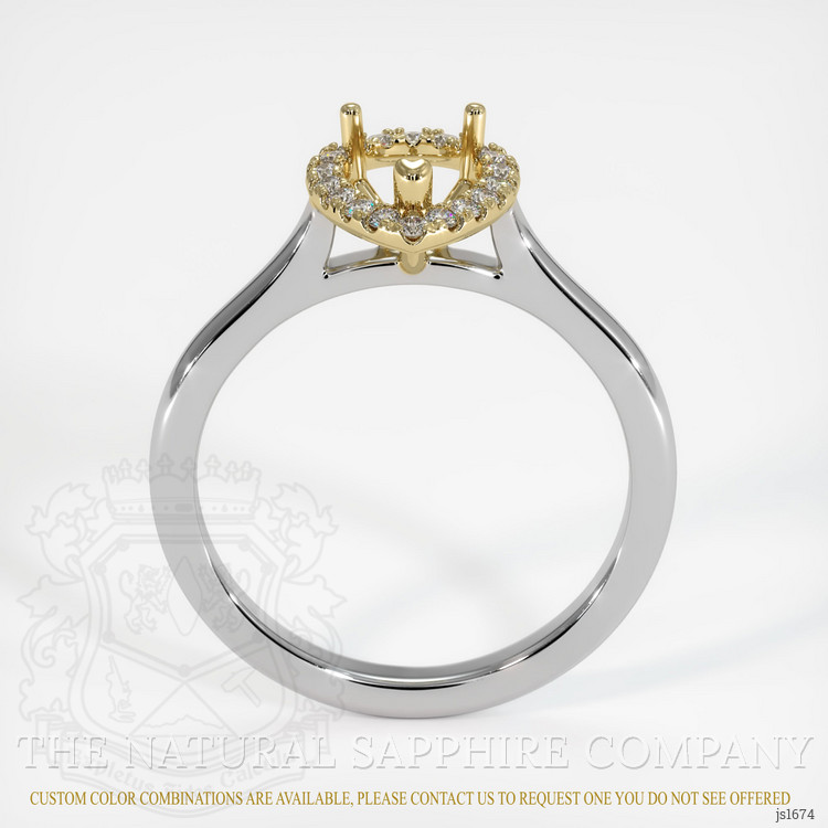 14K Yellow & White Pave Ring Setting