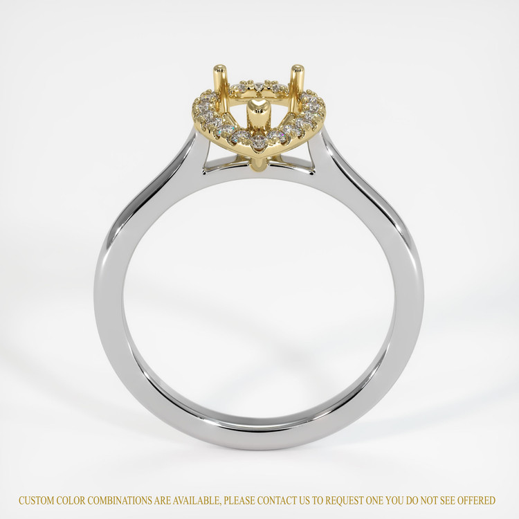 14K Yellow & White Pave Ring Setting