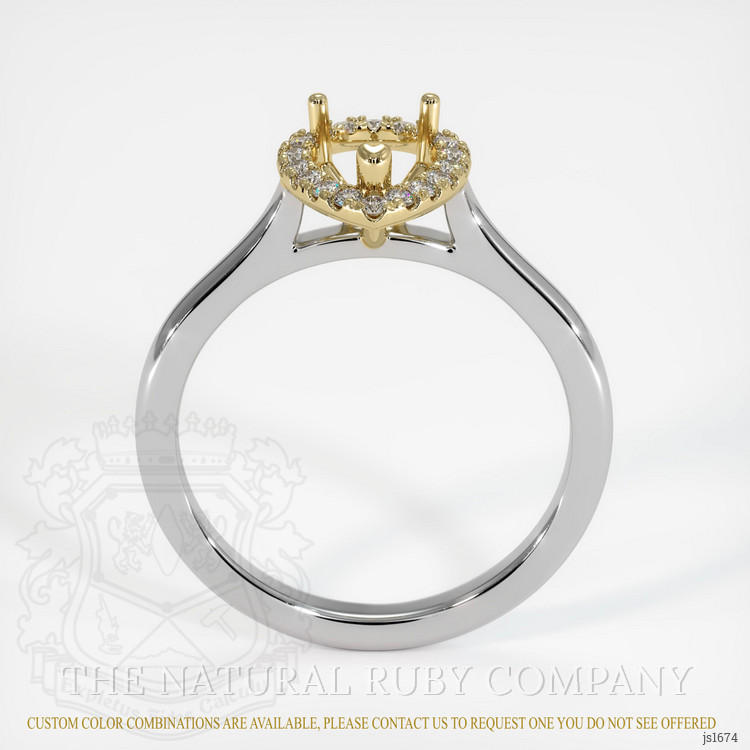 14K Yellow & White Pave Ring Setting