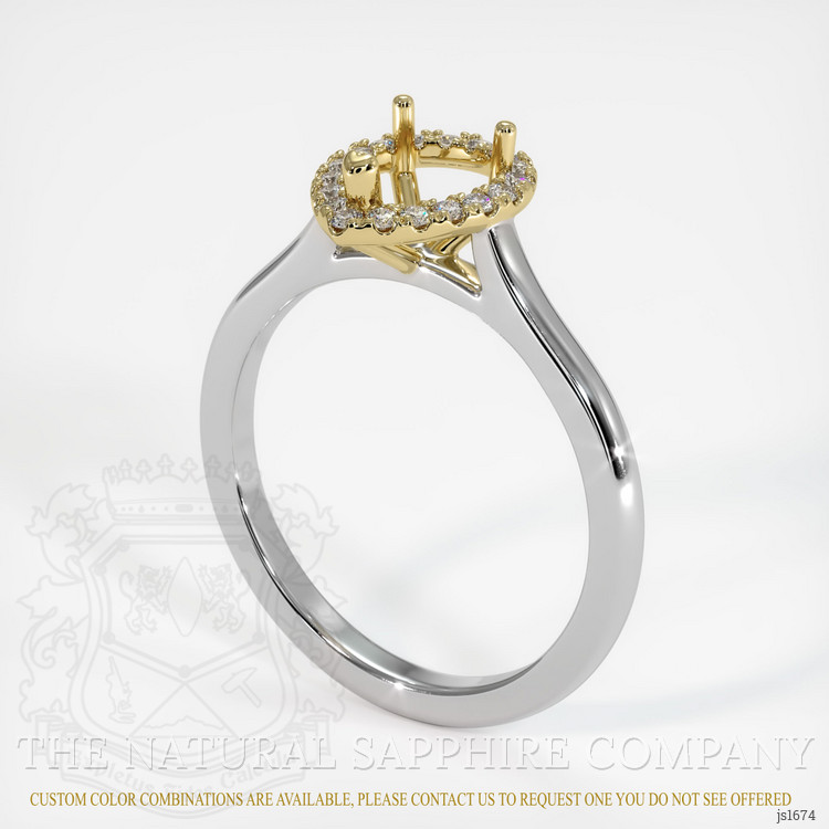 18K Yellow & White Pave Ring Setting