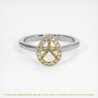 18K Yellow & White Pave Ring Setting Image