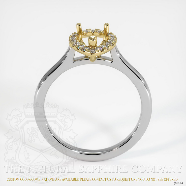 18K Yellow & White Pave Ring Setting