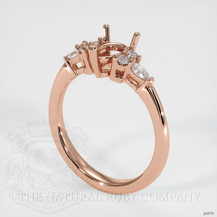 14K Rose Gold Accent Stones Ring Setting