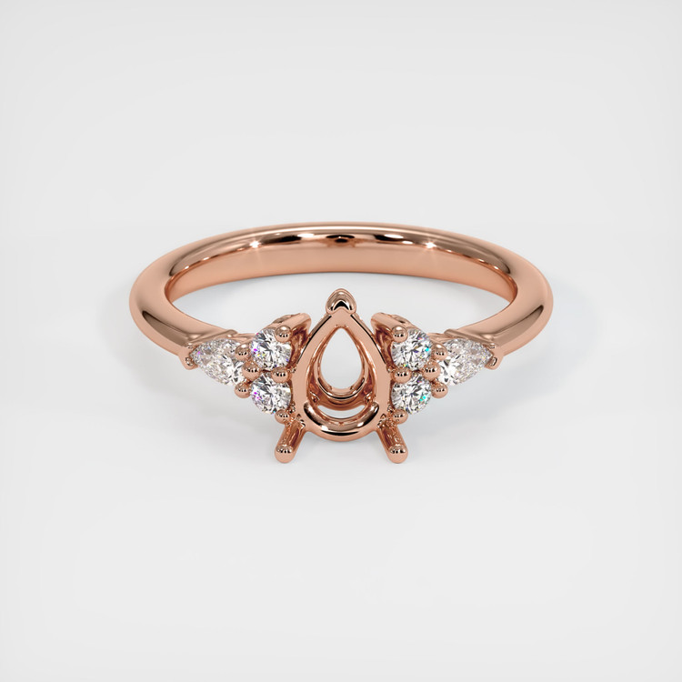 14K Rose Gold Accent Stones Ring Setting
