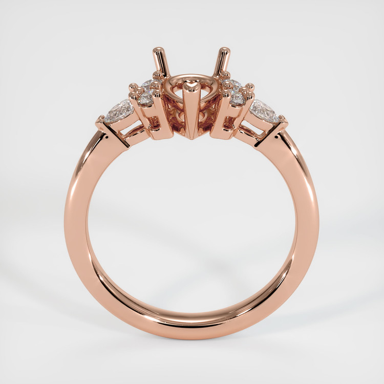14K Rose Gold Accent Stones Ring Setting