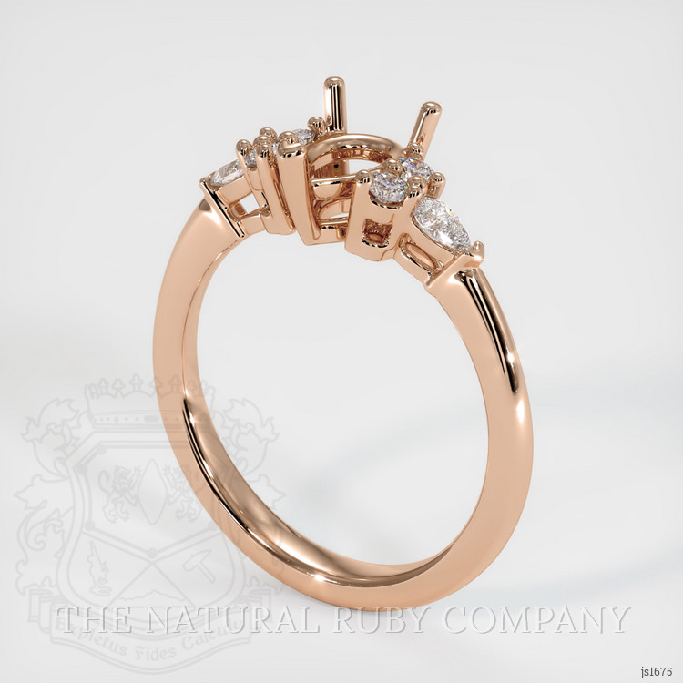 18K Rose Gold Accent Stones Ring Setting