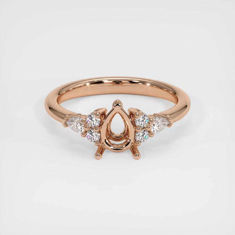 18K Rose Gold Accent Stones Ring Setting