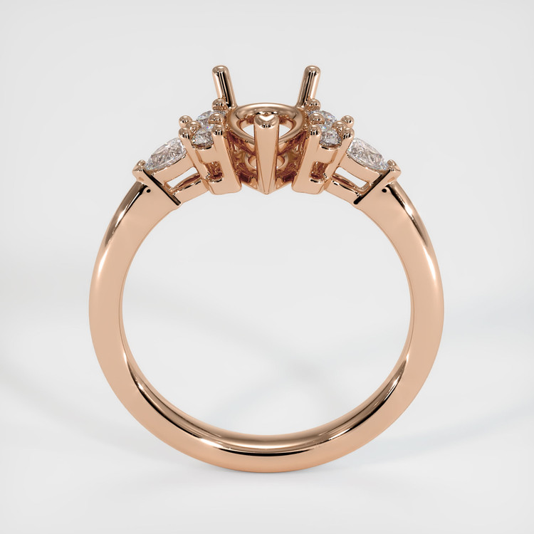 18K Rose Gold Accent Stones Ring Setting