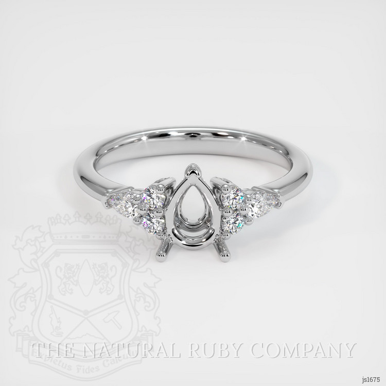 14K White Gold Accent Stones Ring Setting