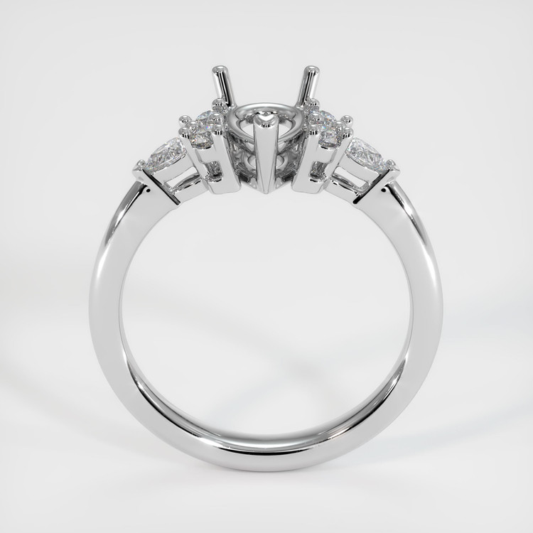 14K White Gold Accent Stones Ring Setting