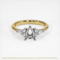 14K White & Yellow Accent Stones Ring Setting Image