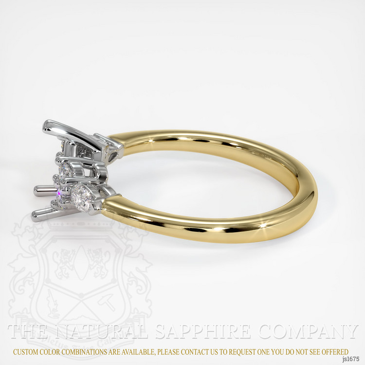 14K White & Yellow Accent Stones Ring Setting
