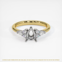 18K White & Yellow Accent Stones Ring Setting Image