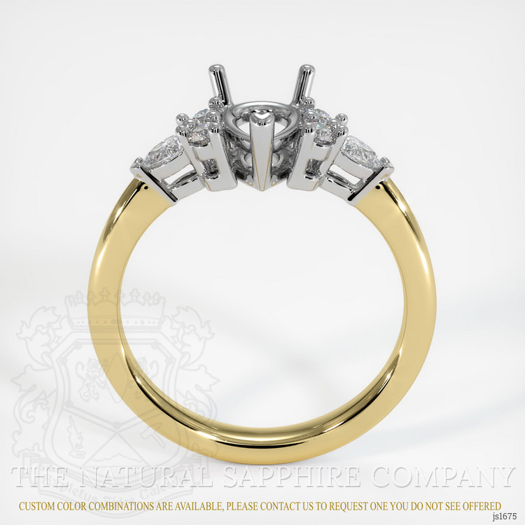 18K White & Yellow Accent Stones Ring Setting