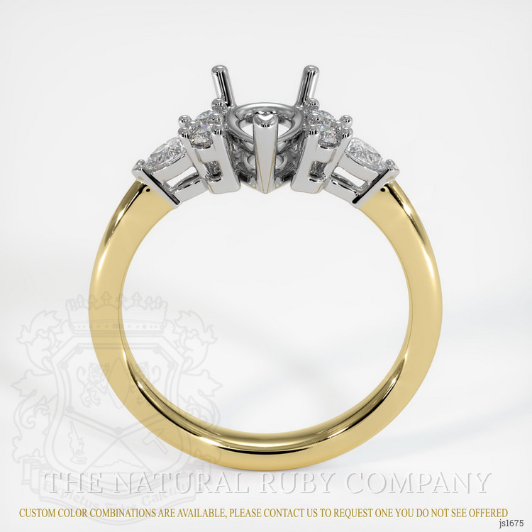 18K White & Yellow Accent Stones Ring Setting