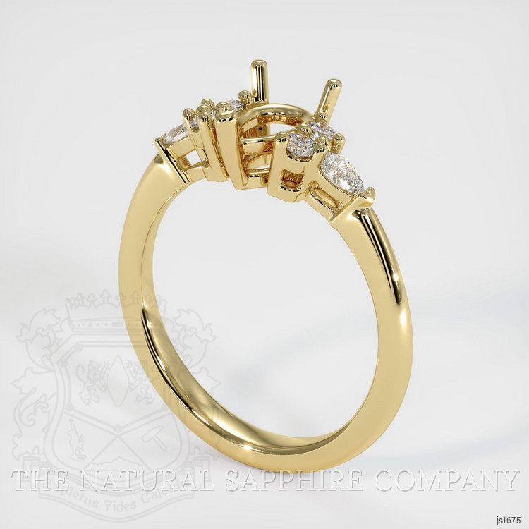 14K Yellow Gold Accent Stones Ring Setting