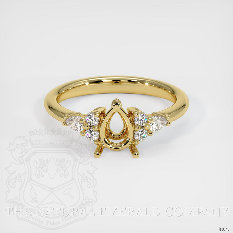 18K Yellow Gold Accent Stones Ring Setting