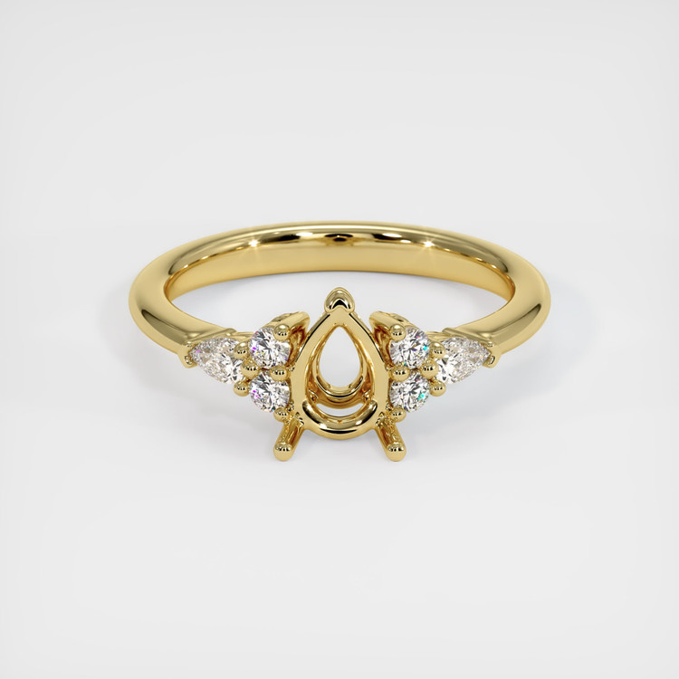 18K Yellow Gold Accent Stones Ring Setting