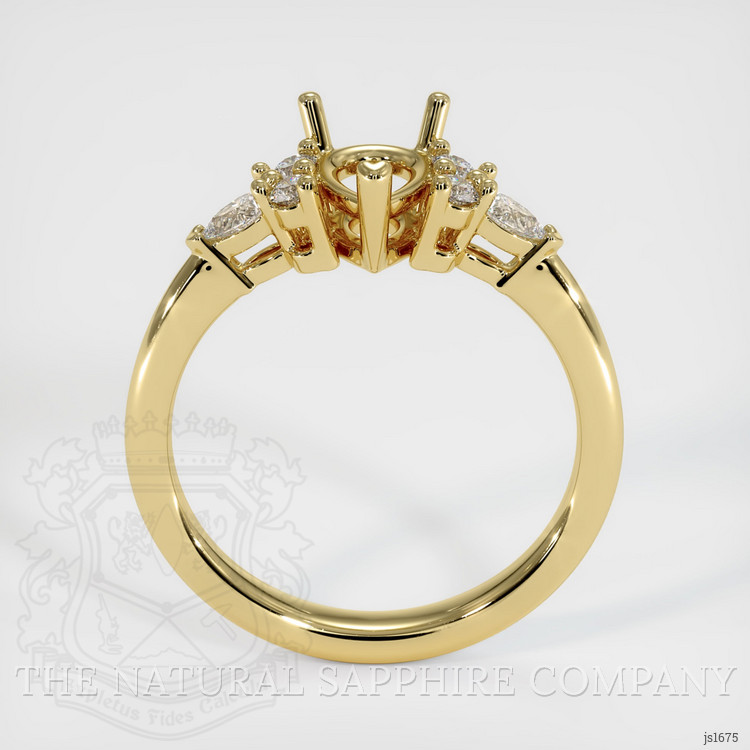 18K Yellow Gold Accent Stones Ring Setting