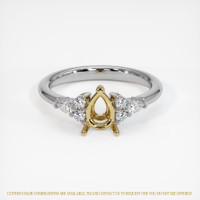 14K Yellow & White Accent Stones Ring Setting Image