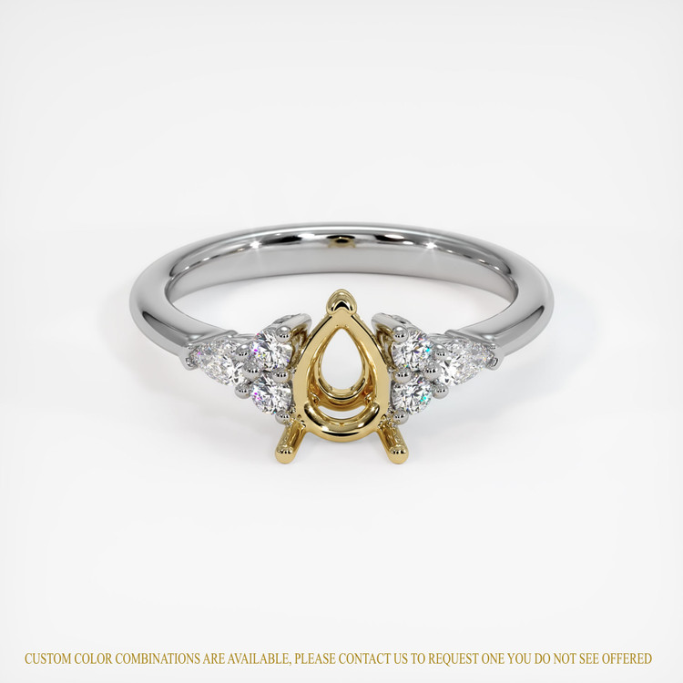 14K Yellow & White Accent Stones Ring Setting