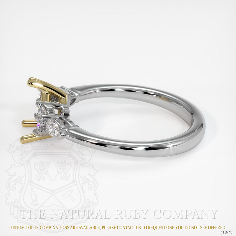 14K Yellow & White Accent Stones Ring Setting