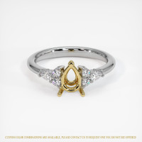 18K Yellow & White Accent Stones Ring Setting Image