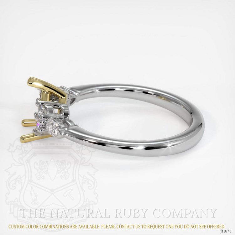 18K Yellow & White Accent Stones Ring Setting