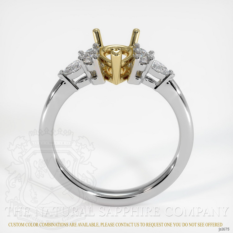 18K Yellow & White Accent Stones Ring Setting