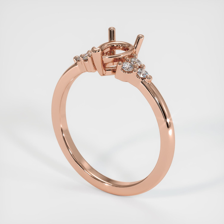 14K Rose Gold Accent Stones Ring Setting