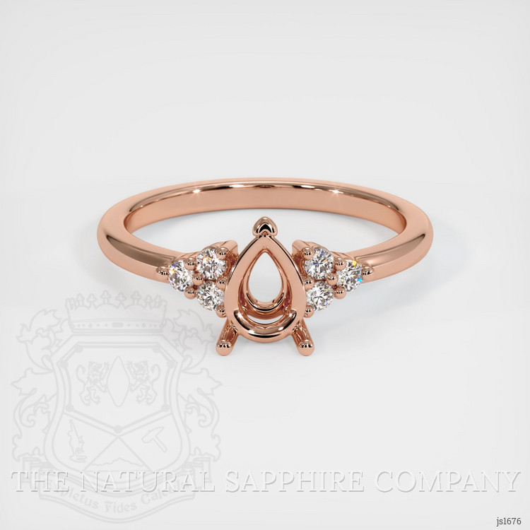 14K Rose Gold Accent Stones Ring Setting