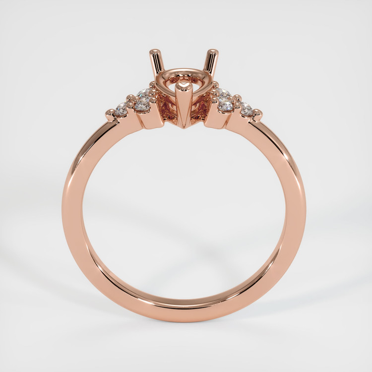 14K Rose Gold Accent Stones Ring Setting