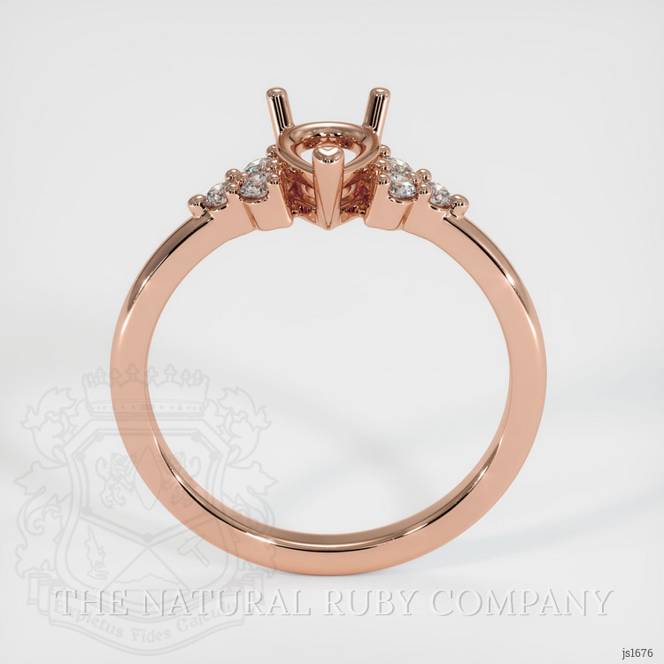 14K Rose Gold Accent Stones Ring Setting