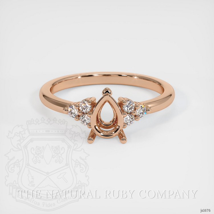 18K Rose Gold Accent Stones Ring Setting