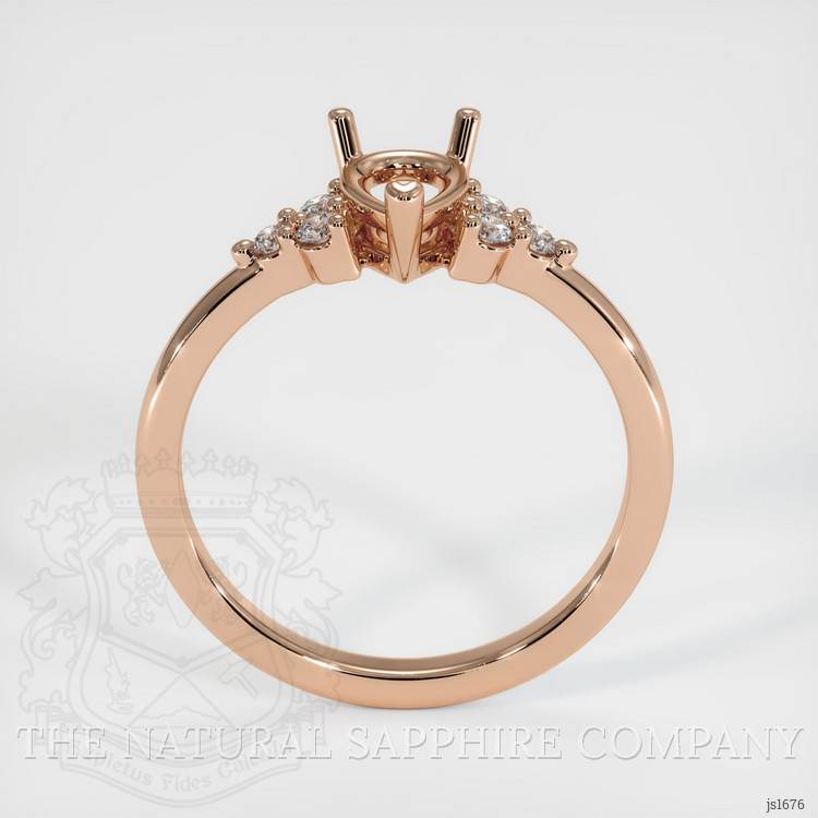 18K Rose Gold Accent Stones Ring Setting