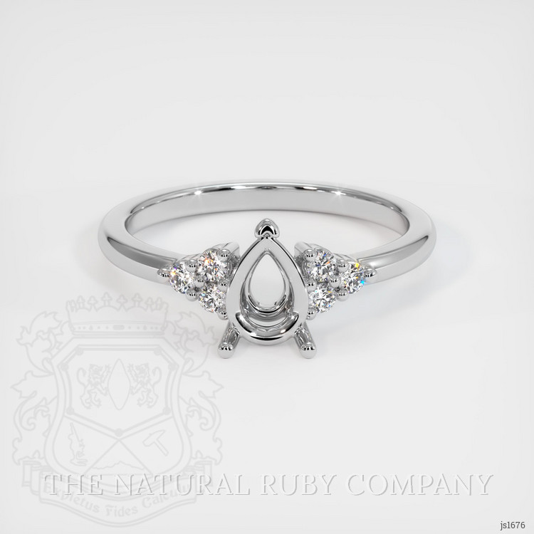 14K White Gold Accent Stones Ring Setting