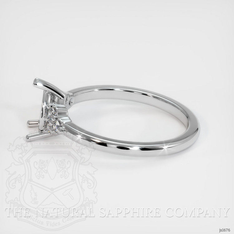 14K White Gold Accent Stones Ring Setting