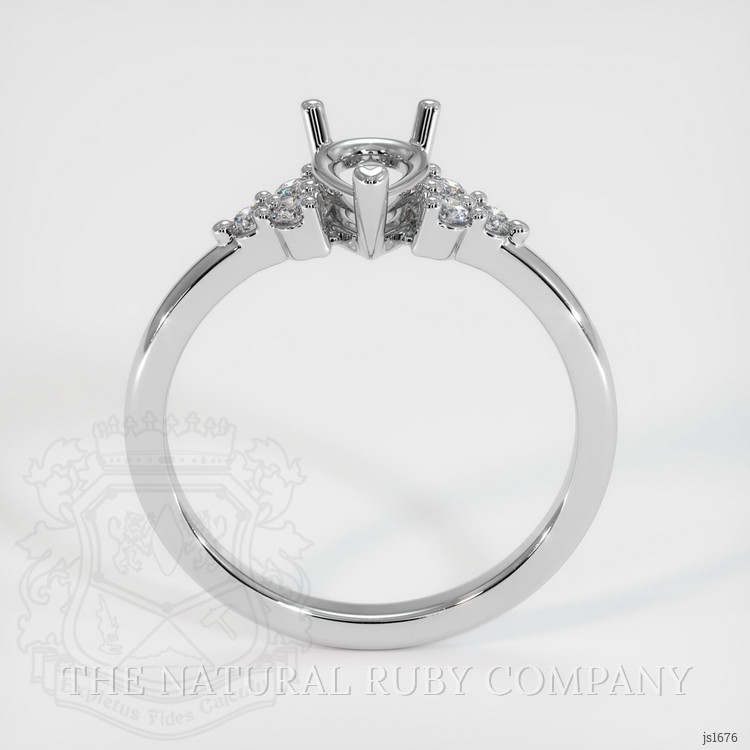 14K White Gold Accent Stones Ring Setting