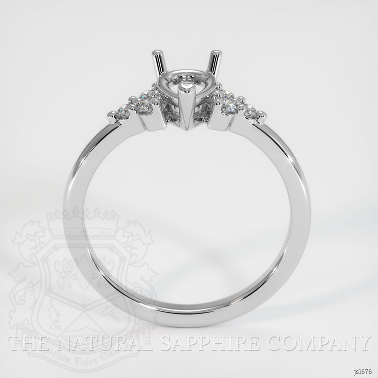 14K White Gold Accent Stones Ring Setting