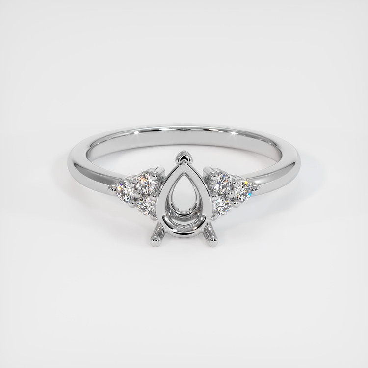 18K White Gold Accent Stones Ring Setting